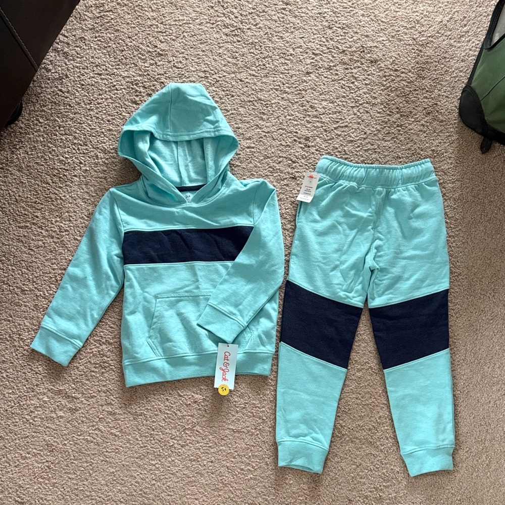 Cat & Jack Aqua and Navy Kids Jogger Set